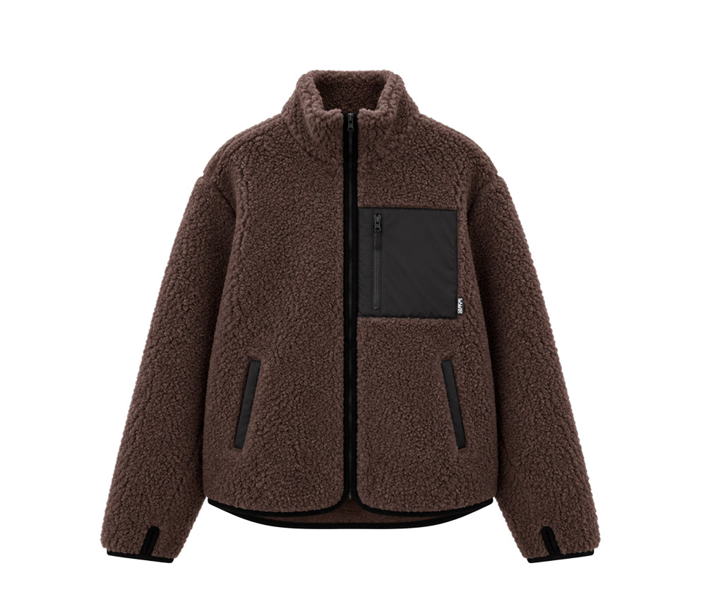 Alwero - SHERPA jacket, CHOCOLATE MARTINI, MEN, organic wool, ultralight