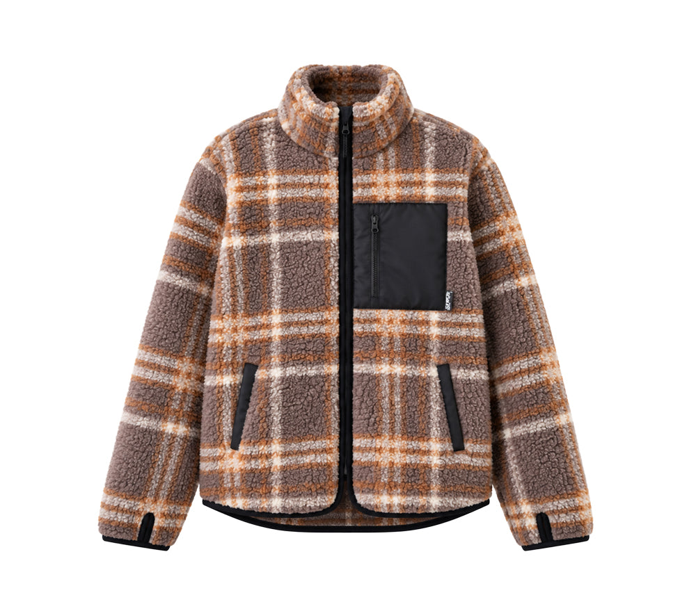 Alwero - SHERPA jacket, SCOTCH COLD BROWN, MEN, organic wool, ultra light