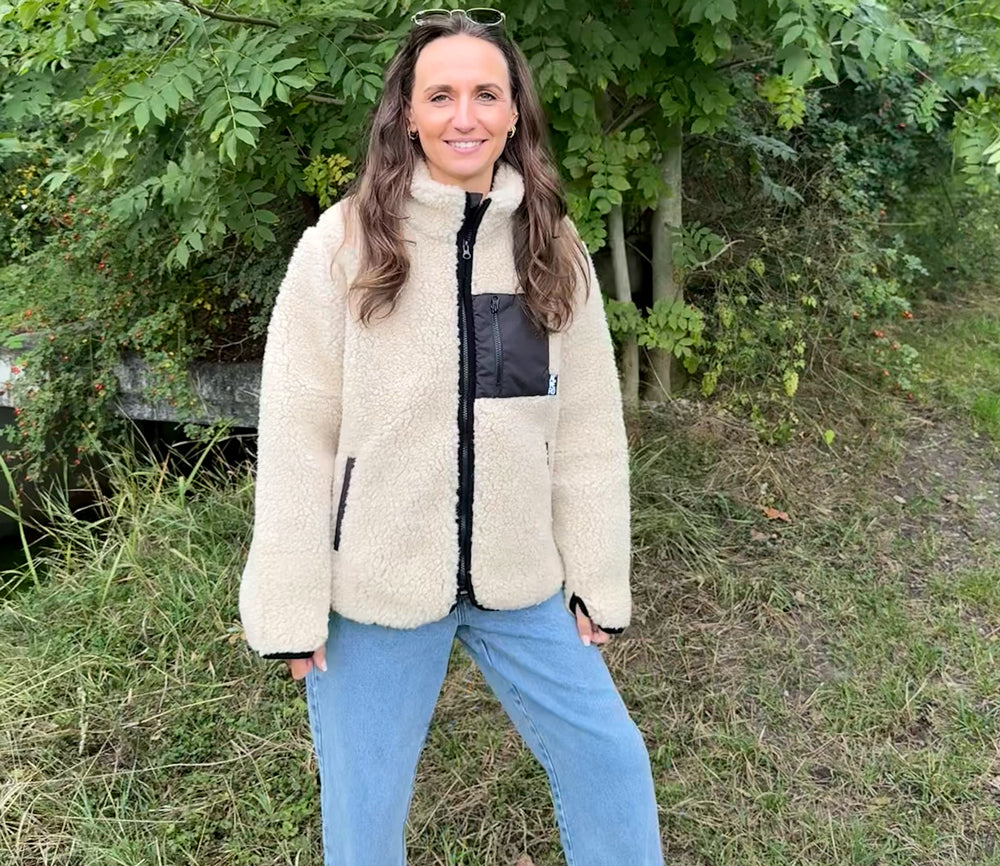 Alwero - Jacke SHERPA, Sand Brown, Biowolle, ultra leicht, unisex