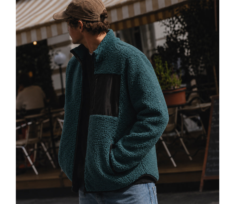 Alwero - Jacke SHERPA MEN, TRANS TEAL, Merinowolle, ultra leicht