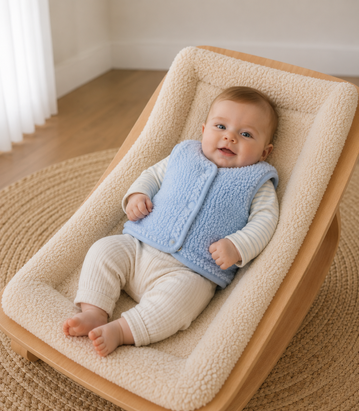 Alwero - Bodywarmer "TYB" BABY, ICY BLUE, Merinowolle, ultra light