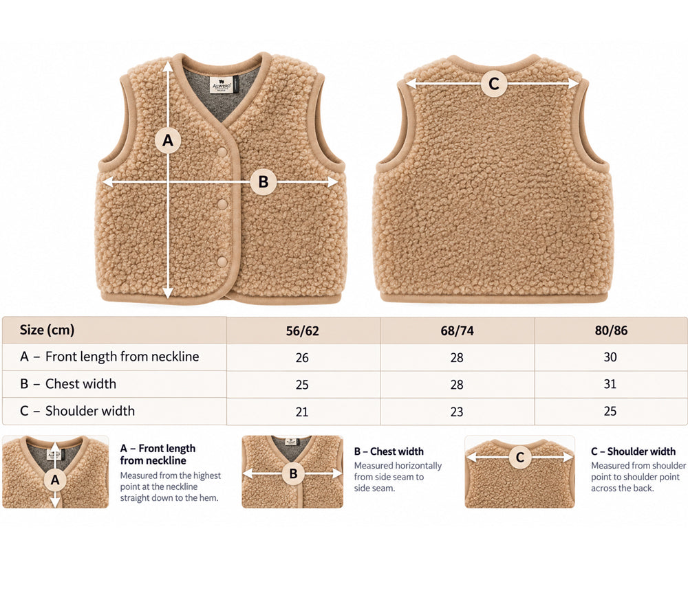 Alwero - Bodywarmer "TYB" BABY, SAND BROWN, Merinowolle, ultra light