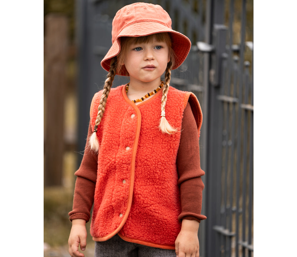 Alwero - Bodywarmer "TYB" Junior, Biowolle, CORAL, ultra light, LIMITED EDITION