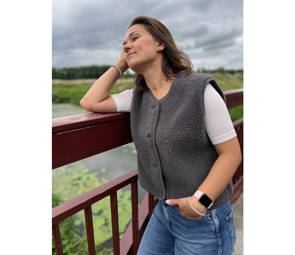 Alwero - Bodywarmer "TYB" ADULT, Biowolle, ANTHRACITE, ultra light