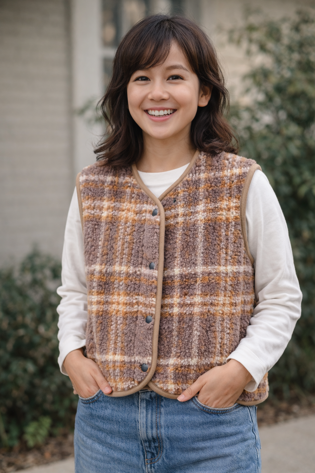 Alwero - Bodywarmer "TYB" ADULT, Biowolle, SCOTCH DARK BROWN, ultra light