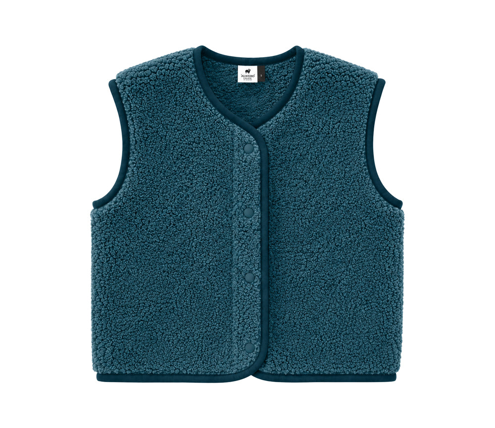 Alwero - Bodywarmer "TYB" ADULT, TRANS TEAL, Merinowolle, ultra light