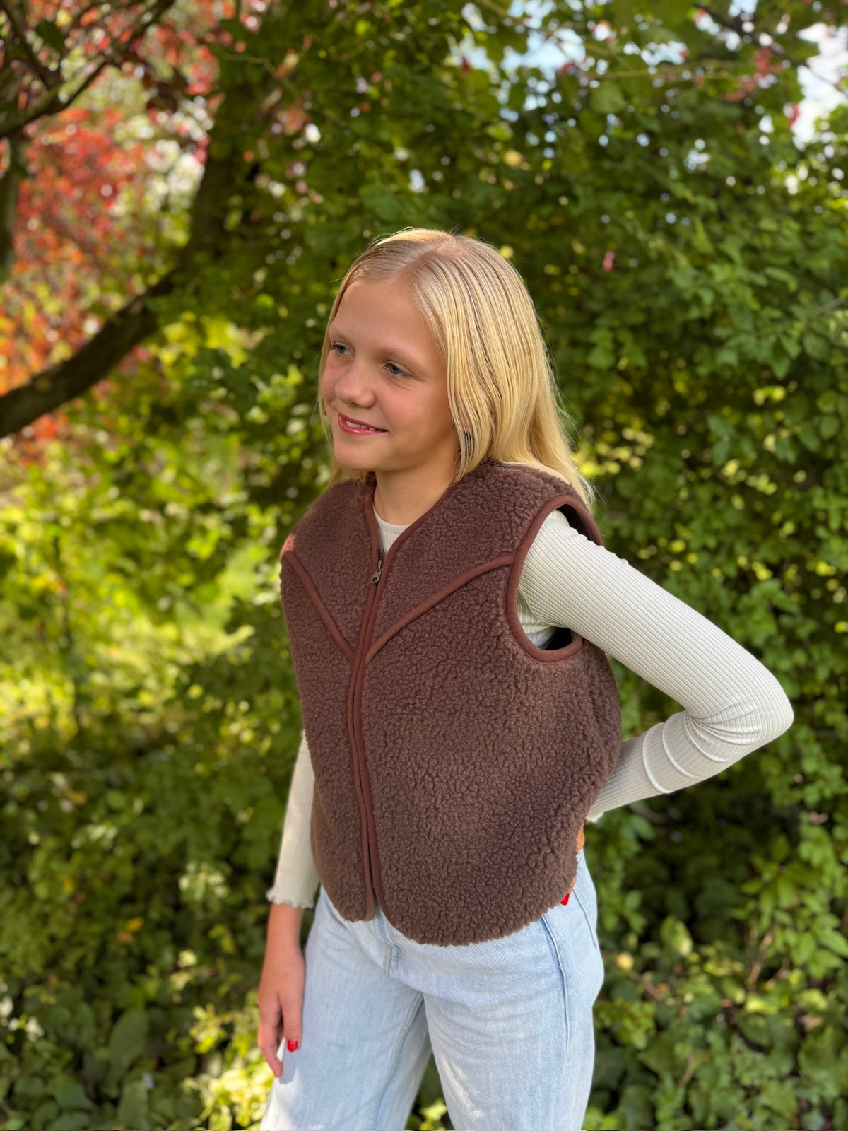 Alwero - Bodywarmer "TIDE" JUNIOR, Merinowolle, Choco Martini, ultra light - LIMITED EDITION