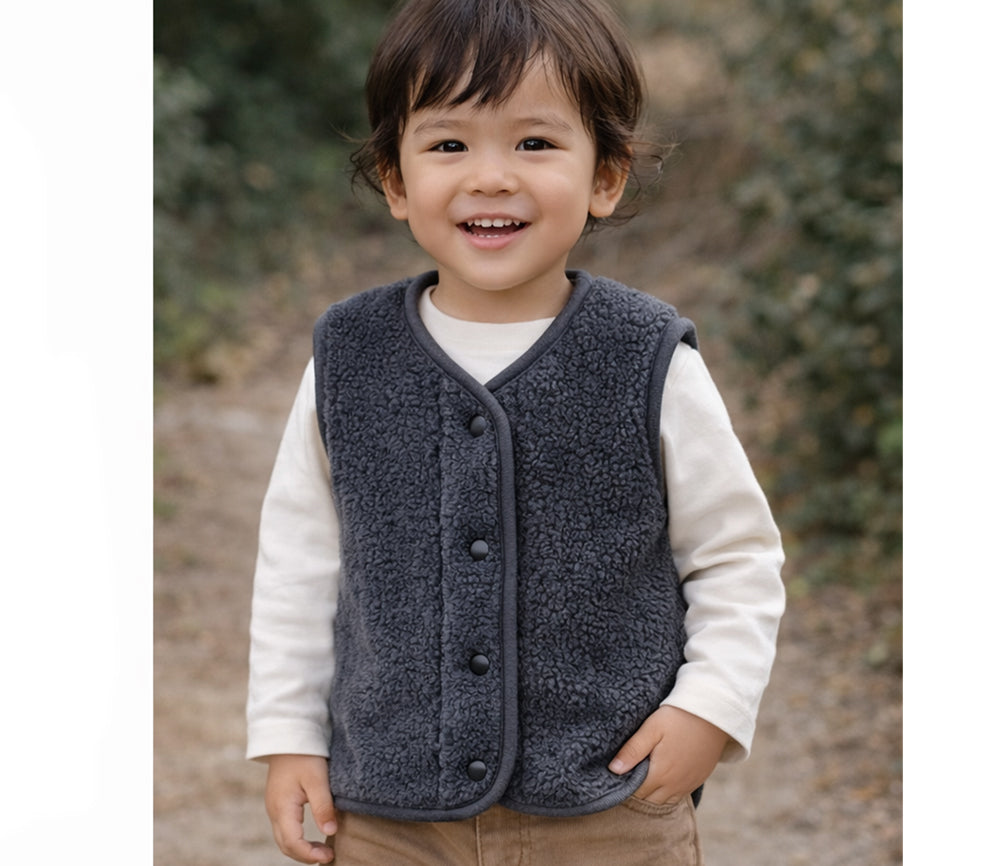 Alwero - Bodywarmer "TYB" Junior, Biowolle, Anthracite, ultra light