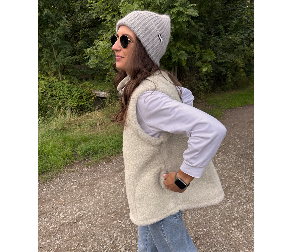 Alwero - Bodywarmer WALKER Adult, Biowolle, Light Grey, unisex
