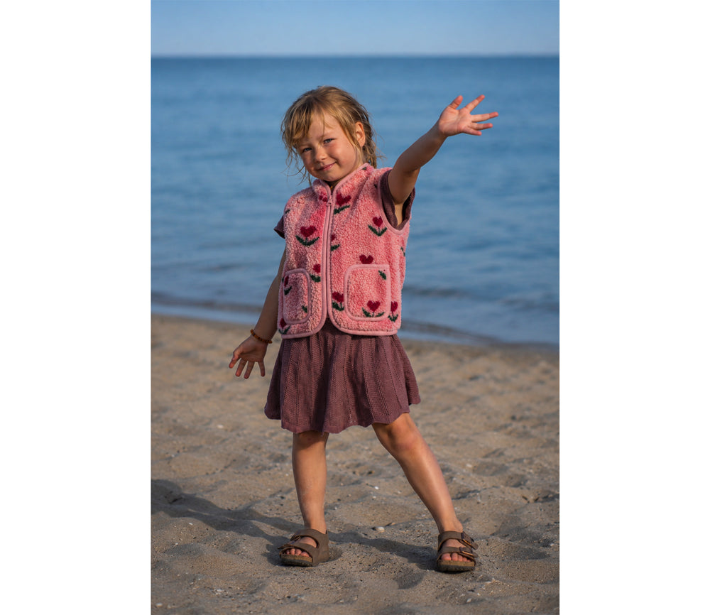 Alwero - Bodywarmer RUDI Junior, CHERRY, Biowolle ultra light