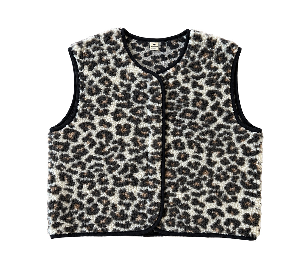 Alwero - Weste "TYB" Adult, LEOPARD WHITE, Biowolle Ultra Light