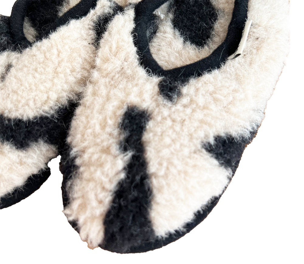 Alwero - Hausschuhe, Ballerina Adult, LEO Gepard, Biowolle