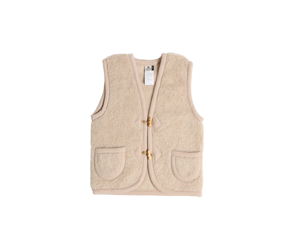 Bodywarmer Alpen Junior, Biowolle, ENGLISH TEA
