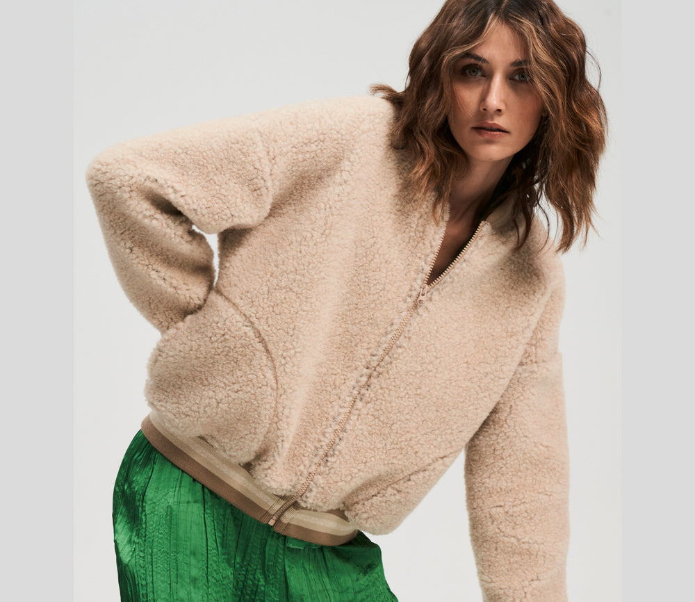 Alwero - Jacke BOOM, Sand Brown, Biowolle, ultra light