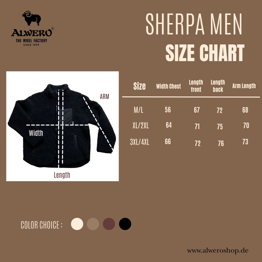 Alwero - Jacke SHERPA, SAND BROWN, MEN, Biowolle, ultra leicht