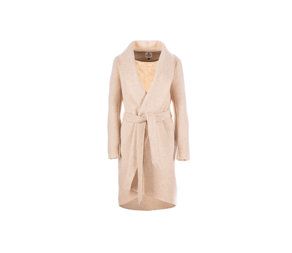 Alwero - Wollmantel Woman "DANIELLE", Biowolle, BEIGE