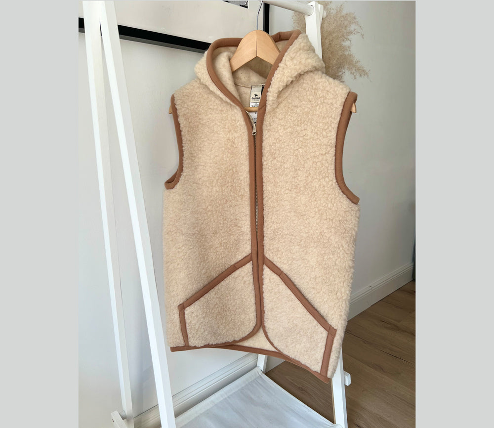 Alwero - Bodywarmer "Everest" Adult, Biowolle, Beige, Unisex