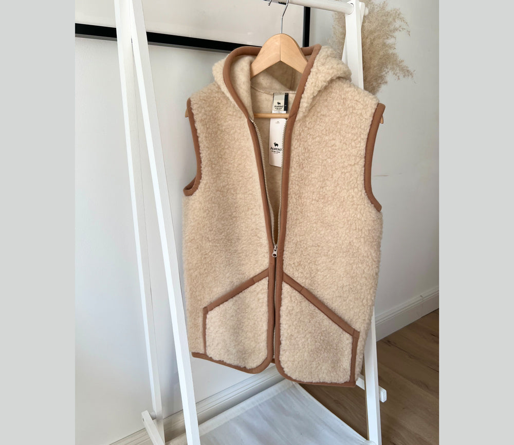 Alwero - Bodywarmer "Everest" Adult, Biowolle, Beige, Unisex