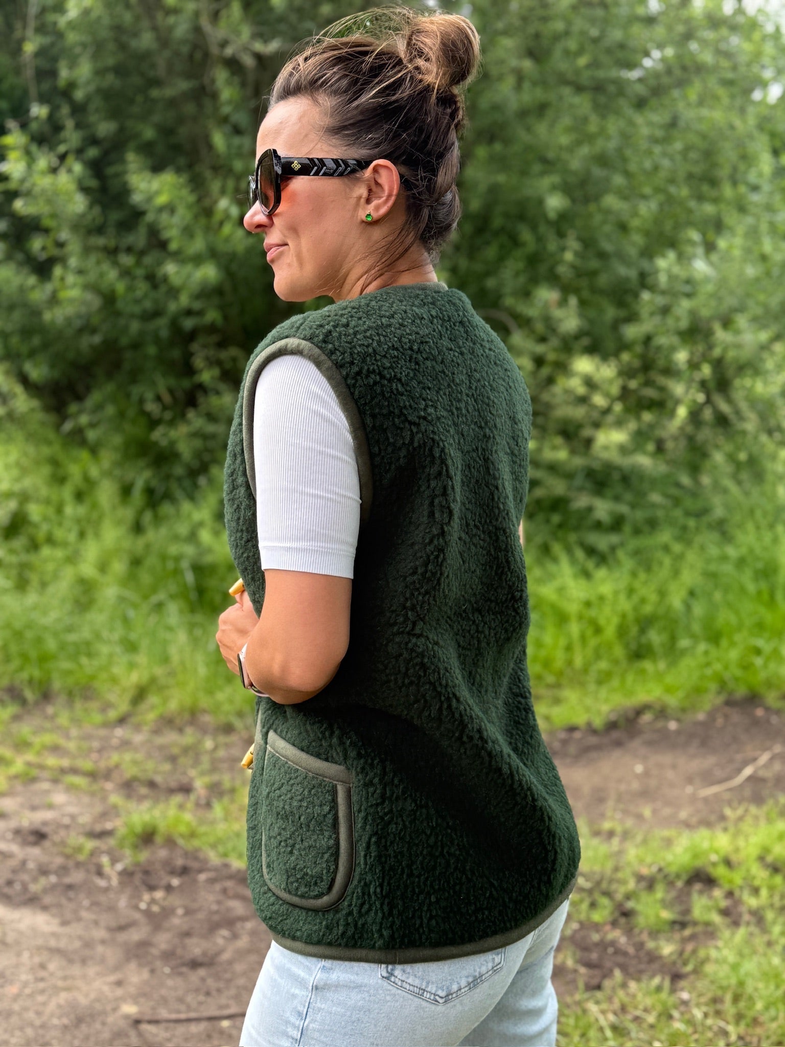 Alwero - Bodywarmer "Alpen" Adult, Biowolle, PINE GREEN