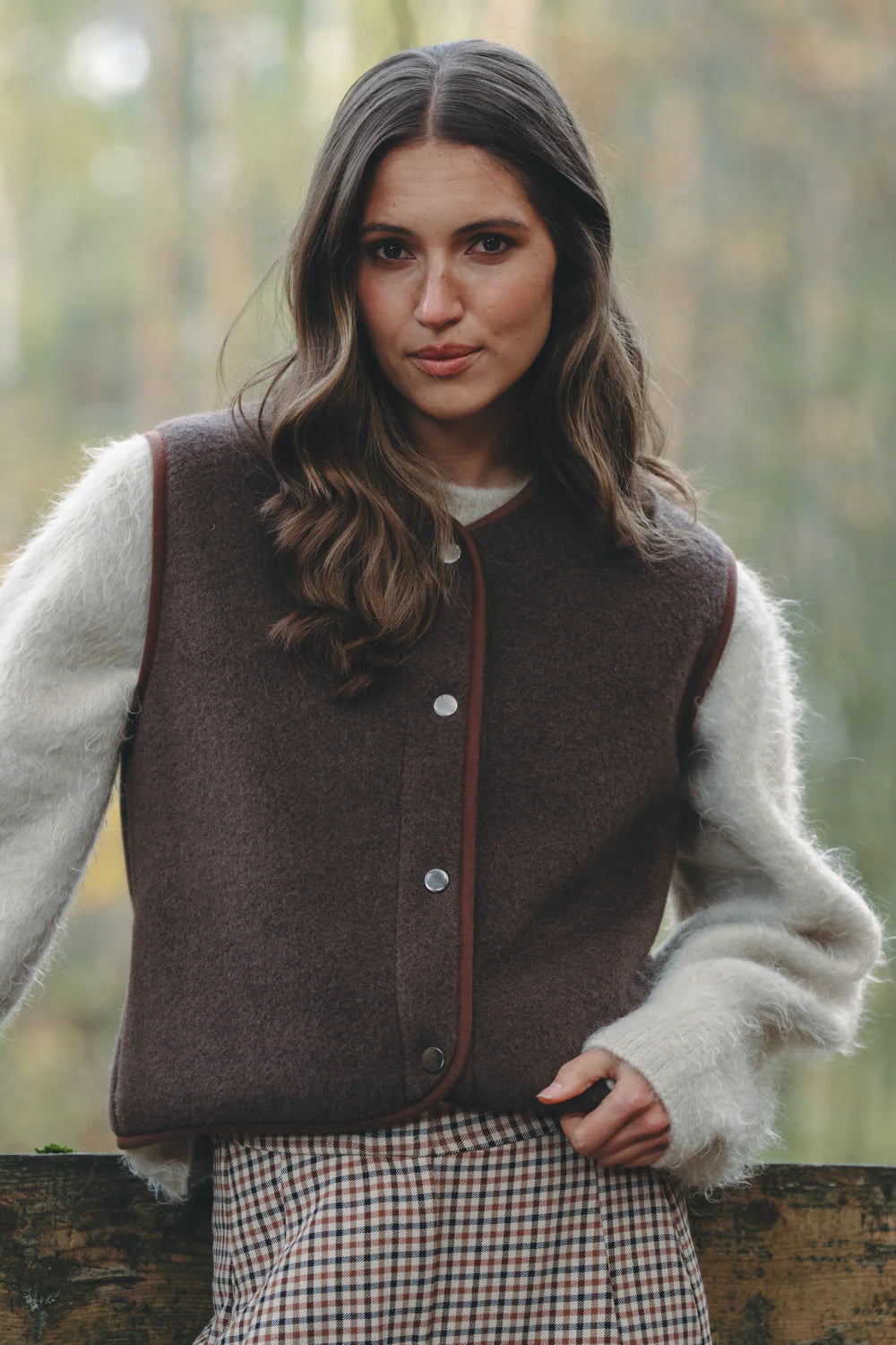 Alwero - Bodywarmer "TYB" ADULT, CHOCO MARTINI FELTED, ultra light