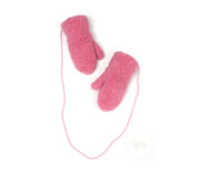 Alwero - Handschuhe, "GULLY", Rosa, Biowolle, mit Band (0-1J.)