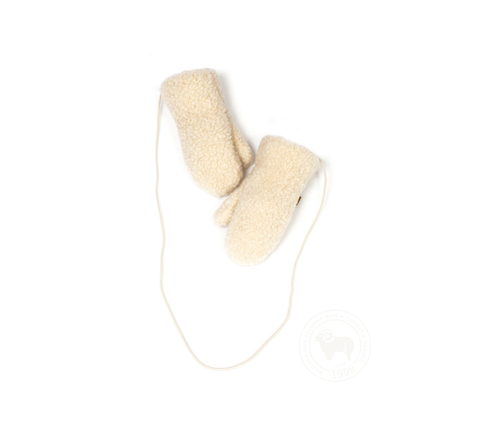 Alwero - Handschuhe "GULLY", Natural, Biowolle, mit Band
