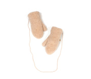 Alwero - Handschuhe, "GULLY", Beige, Biowolle, mit Band