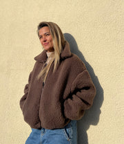 Alwero - Jacke BLANCS, Oversize, CHOCOLATE MARTINI, Biowolle