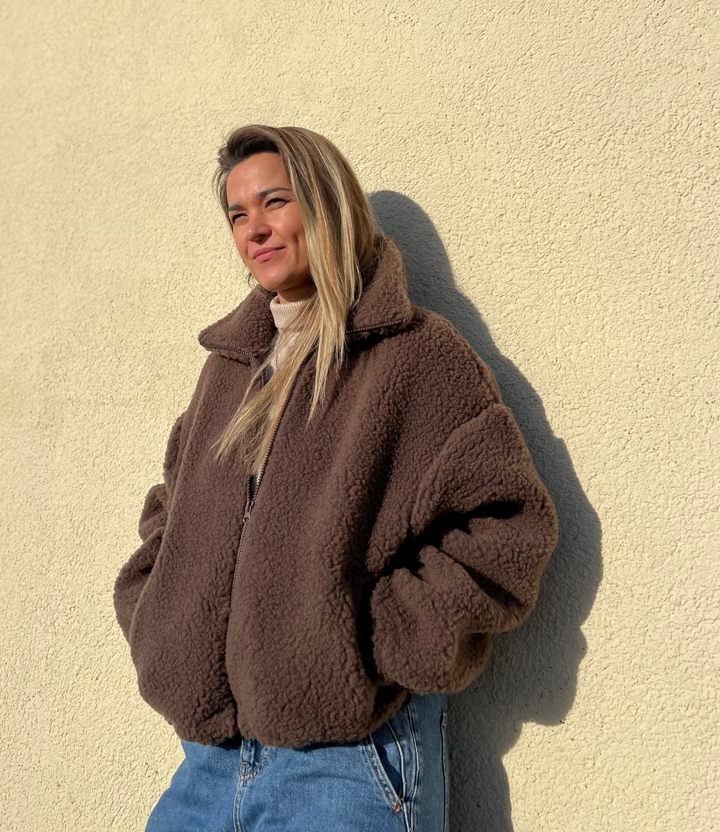 Alwero - Jacke BLANCS, Oversize, CHOCOLATE MARTINI, Biowolle