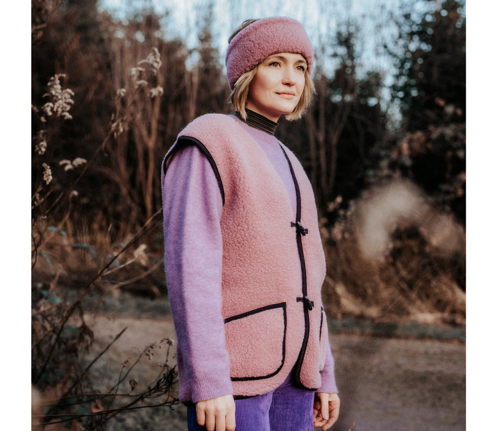 Alwero - Stirnband / Halswärmer VOVO, Venetian Pink, Biowolle, ultra light