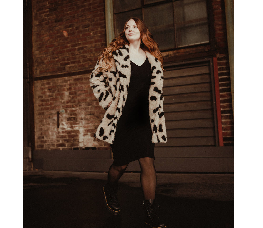 Alwero - Manteljacke Woman "MOODS", Biowolle, Leo/Gepard