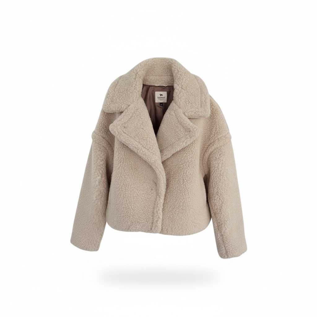 Alwero - Jacke "TEDDY SHORT" Adult,  Sand Brown, Biowolle Ultra Light