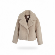 Alwero - Jacke "TEDDY SHORT" Adult,  Sand Brown, Biowolle Ultra Light