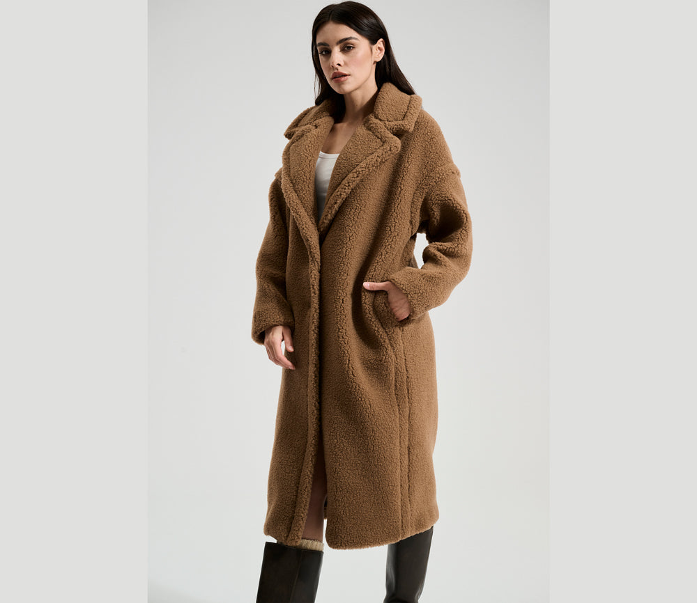 Alwero - Mantel "TEDDY MAX" Adult,  Teddy, Biowolle Ultra Light