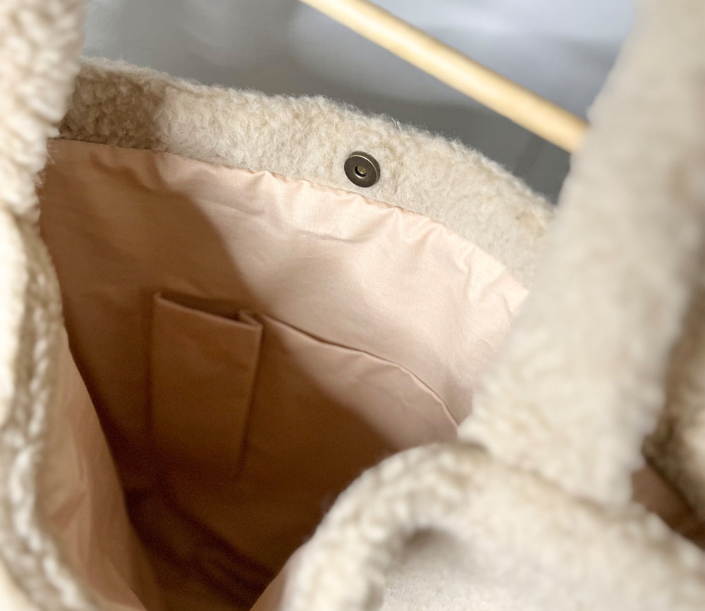 Alwero - Tasche "MOM BAG", Beige, Wolle