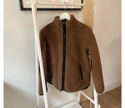 Alwero - Teddy Jacke Women, "Leo", Brown, Biowolle