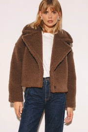Alwero - Jacke "TEDDY SHORT" Adult,  Teddy Brown, Biowolle Ultra Light