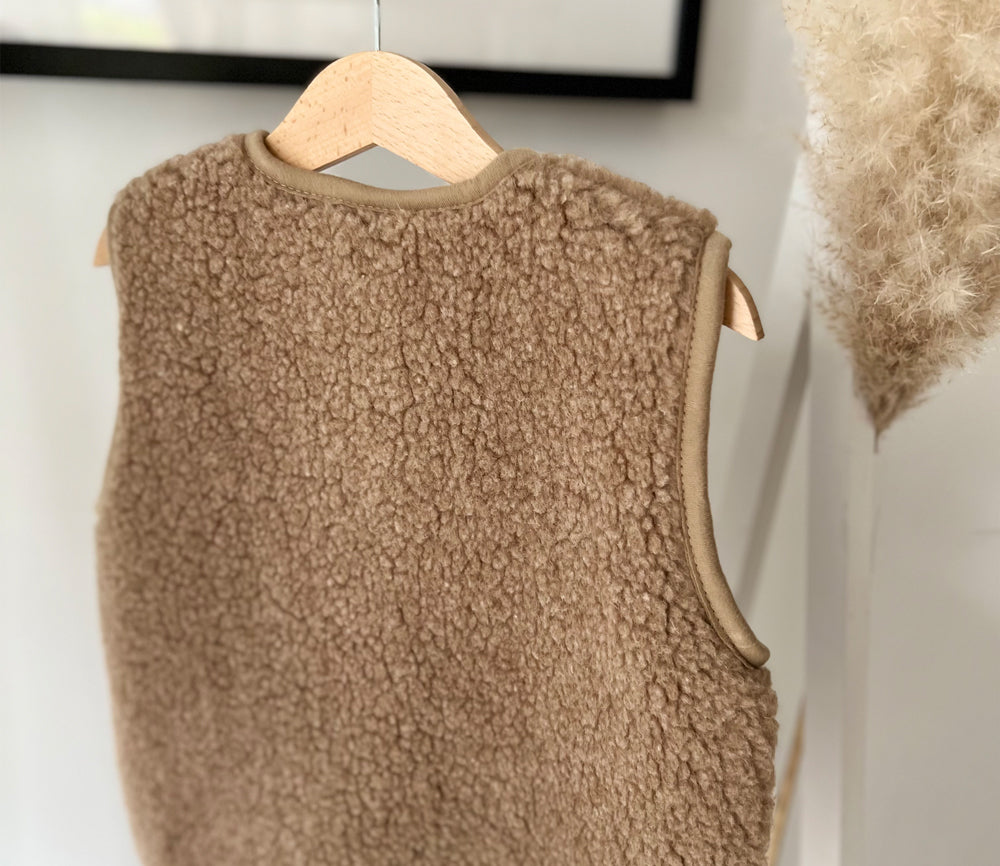 Alwero - Bodywarmer "TYB" Junior, Biowolle, TAN, ultra light