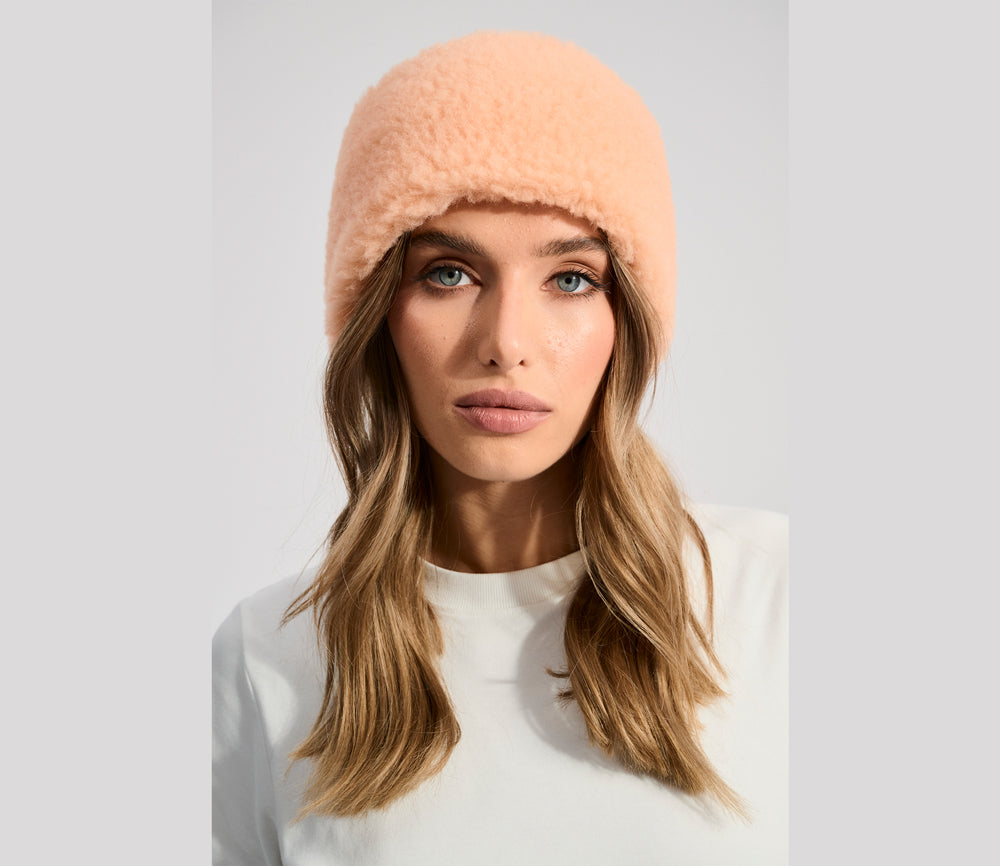 Alwero - Stirnband / Halswärmer VOVO, Apricot, Biowolle, ultra light - Limited Edition