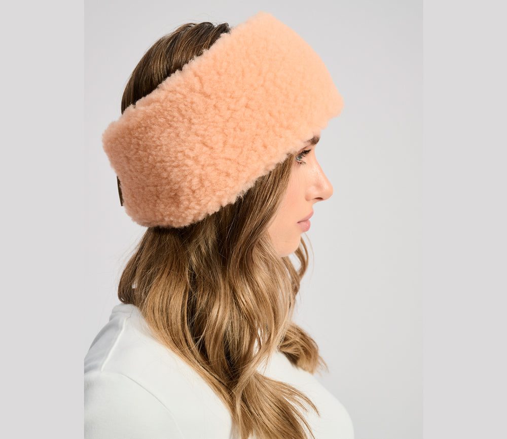 Alwero - Stirnband / Halswärmer VOVO, Apricot, Biowolle, ultra light - Limited Edition