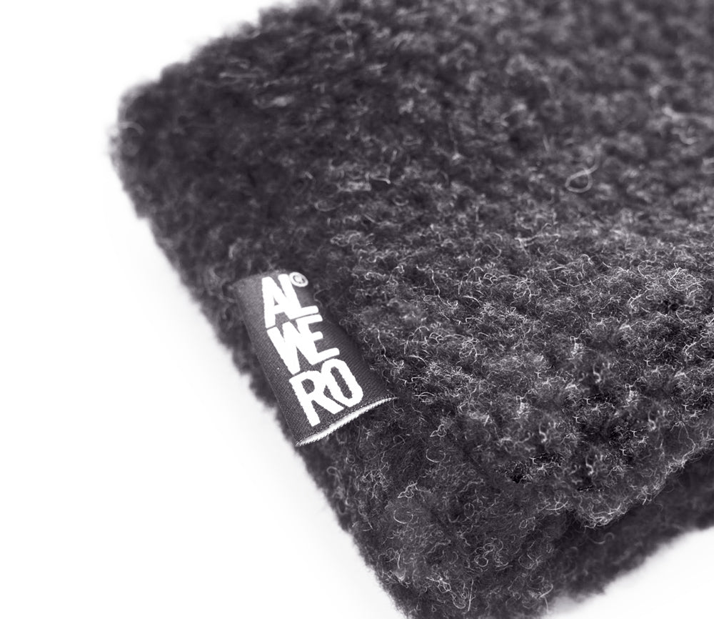Alwero - Stirnband / Halswärmer VOVO, Deep Black, Biowolle, ultra light