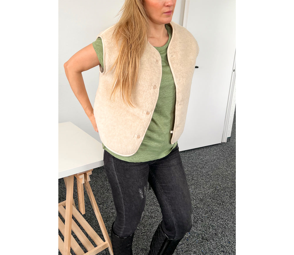 Alwero - LIMITED EDITION, Weste Women CLOUD, Biowolle, Alabaster