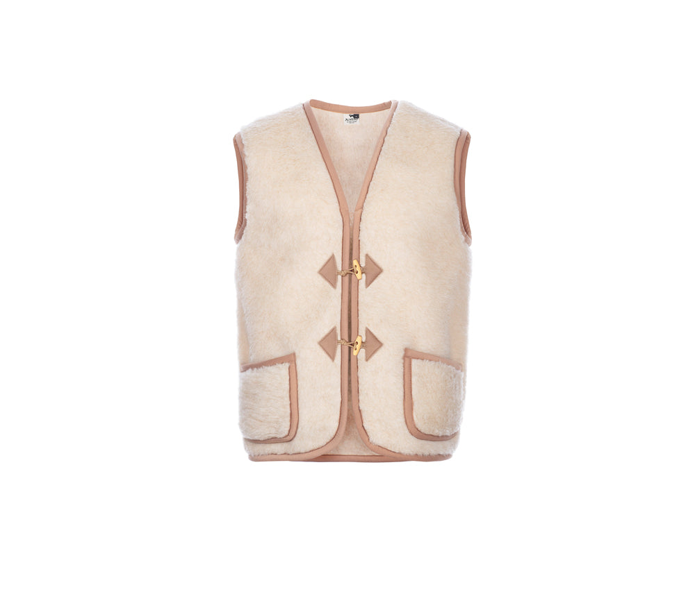 Alwero - Bodywarmer "Alpen" Adult, Biowolle, BEIGE, Unisex