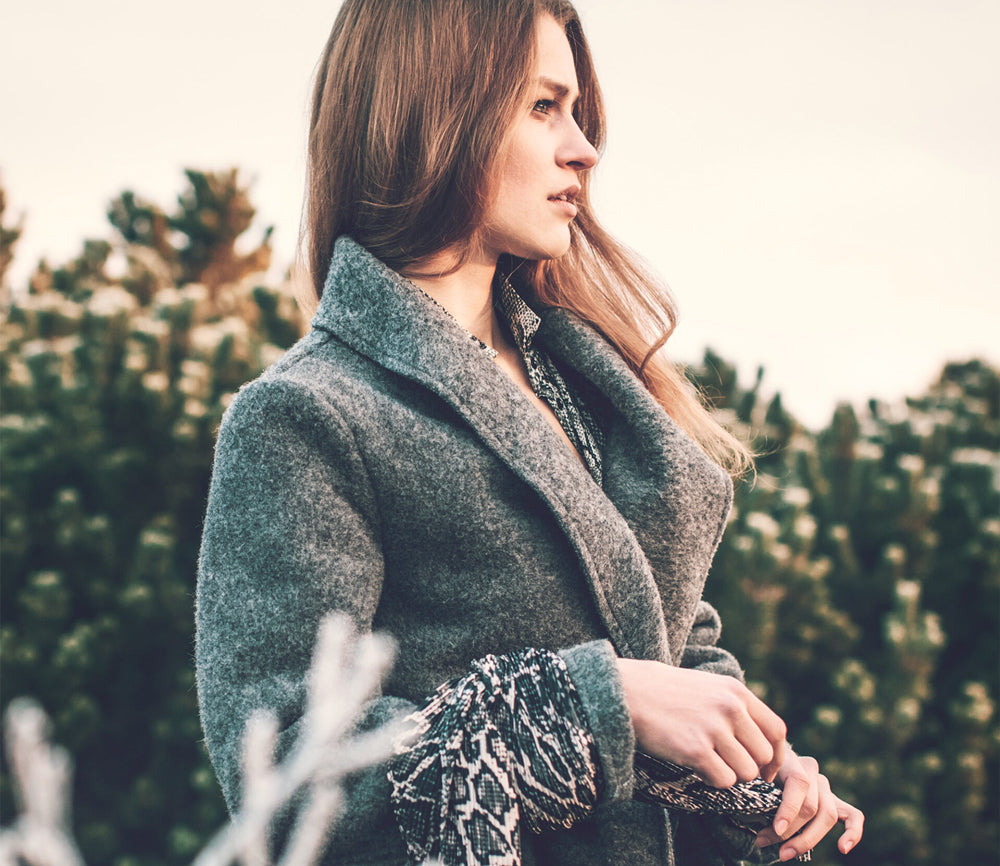 Alwero - Wollmantel Woman "DANIELLE", Biowolle, BEIGE
