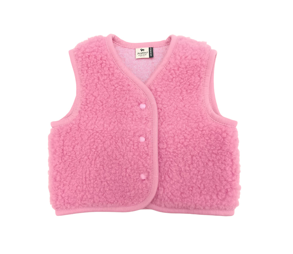 Alwero - Bodywarmer "TYB" BABY, BUBBLE GUM, Merinowolle, ultra light