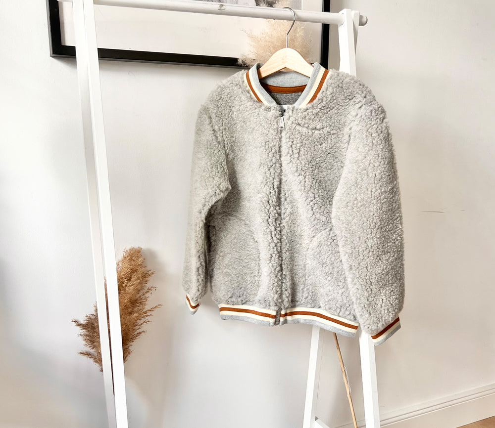 Alwero - Jacke BOOM Jr., Silver, Biowolle, ultra leicht