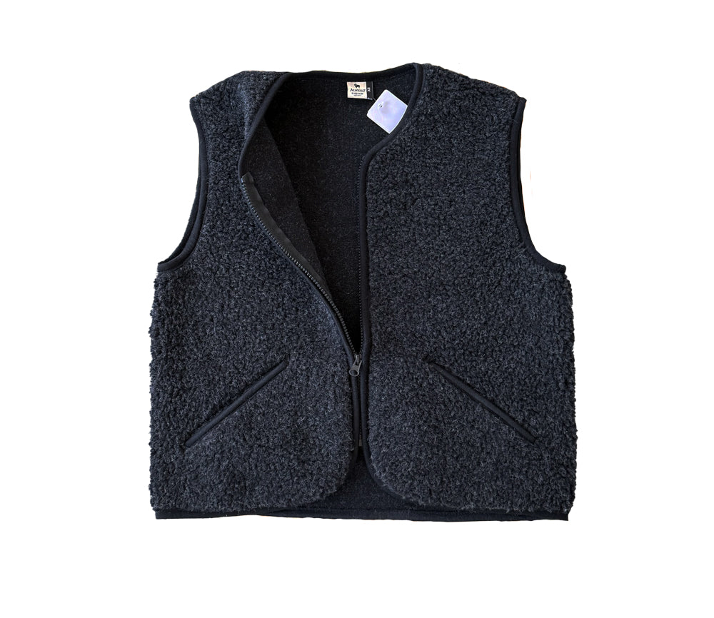 Alwero - Weste "POS" Adult, Biowolle, DEEP BLACK, ultra light